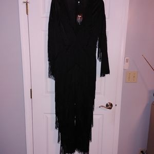 Shein Fringe Jumpsuit XL Black